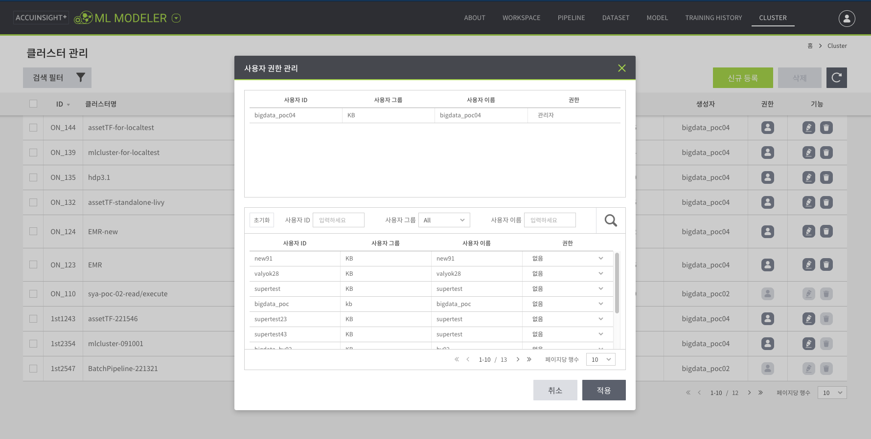 Cluster | AccuInsight+ Documentation